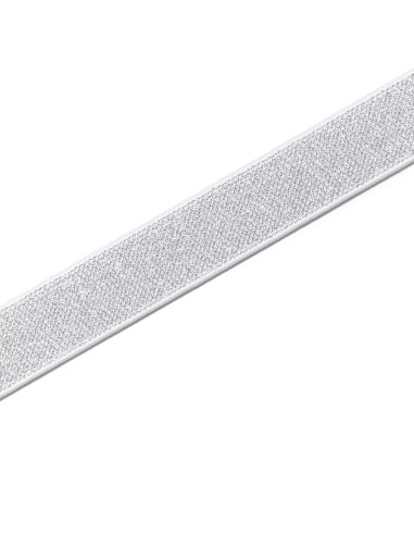 Elastique Color blanc et argent 25 mm