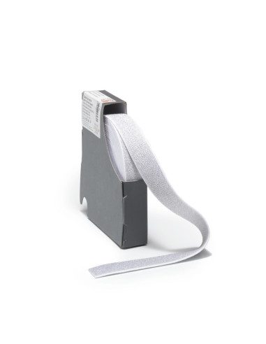 Elastique Color blanc et argent 25 mm