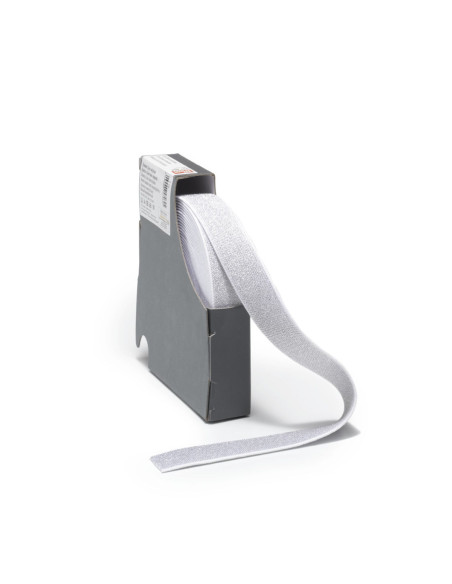 Elastique Color blanc et argent 25 mm