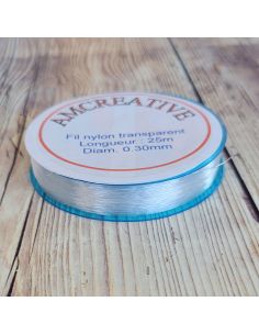 Fil nylon pour perles 0,30 mm - Transparent