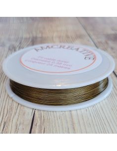 Fil câblé pour perles 0,38 mm - Or