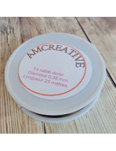 Fil câblé pour perles 0,38 mm - Or 2