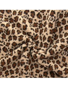 Tissu Teddy léopard - Beige foncé