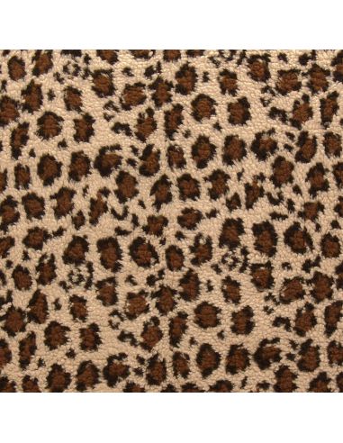 Tissu Teddy léopard - Beige foncé