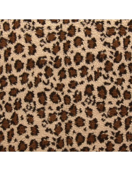 Tissu Teddy léopard - Beige foncé