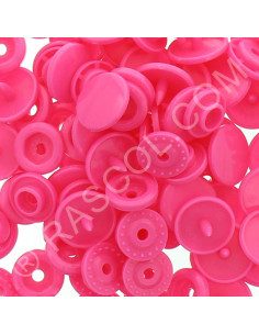 Sachet de 25 pressions résine KAM ronds - Rose fluo