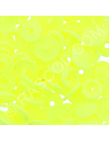 Sachet de 25 pressions résine KAM ronds - Jaune fluo
