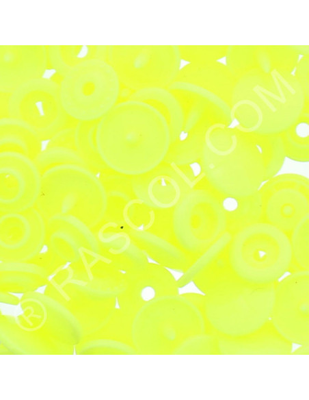 Sachet de 25 pressions résine KAM ronds - Jaune fluo