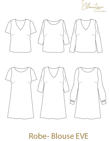 Patron de blouse-robe Eve - Clématisse Pattern