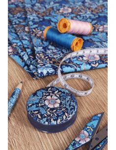 Mètre ruban enrouleur 150 cm - Collection fleurs bleues 2