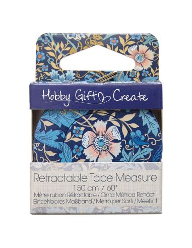 Mètre ruban enrouleur 150 cm - Collection fleurs bleues