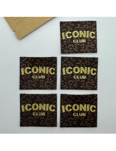 Lot de 5 étiquettes tissées à coudre Iconic Club 2