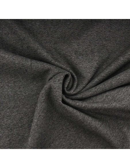 Tissu manteau lainage chevrons - Noir