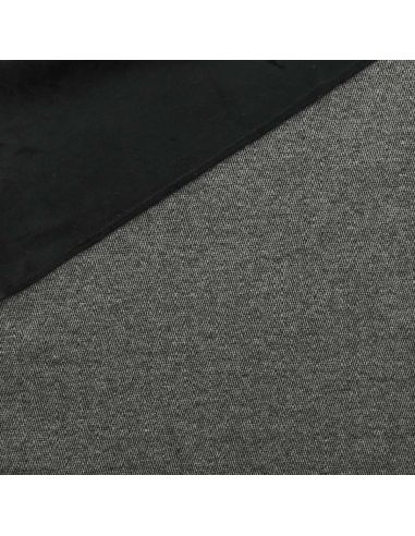 Tissu manteau lainage chevrons - Noir