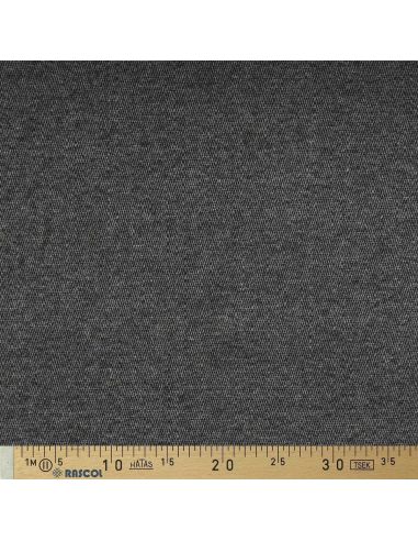 Tissu manteau lainage chevrons - Noir
