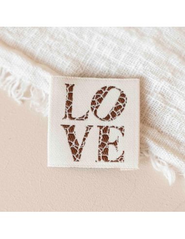 Étiquette tissée à coudre Love