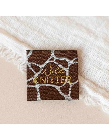 Étiquette tissée à coudre Wild knitter