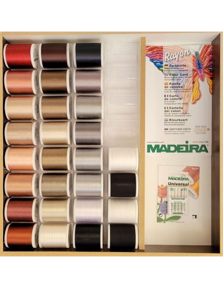 Coffret fils à broder machine Rayon Madeira 1000 m - Blanc