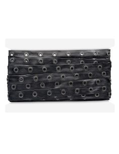 Ruban simili cuir noir à œillets canon de fusil – 20 mm