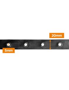 Ruban simili cuir noir à œillets canon de fusil – 20 mm 2
