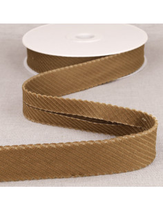 Biais velours grosses côtes - Beige