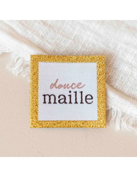 Étiquette tissée à coudre Douce maille