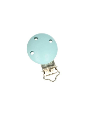 Clip attache tétine en bois - Bleu ciel