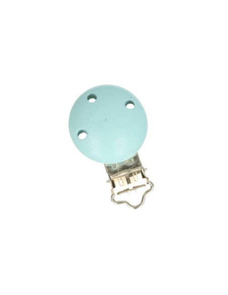Clip attache tétine en bois - Bleu ciel