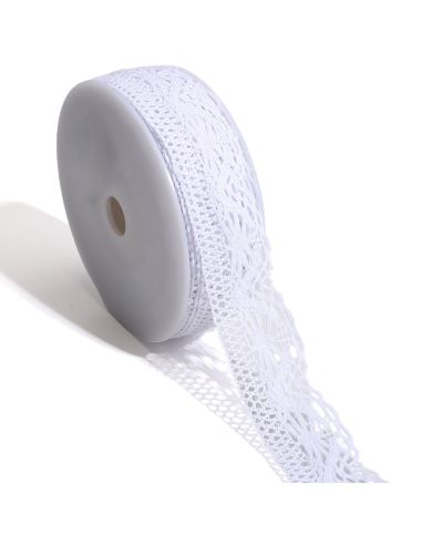 Dentelle Leya 40mm - Blanc