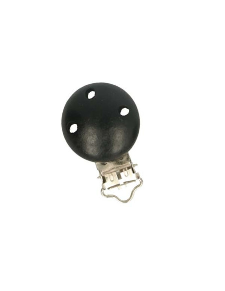 Clip attache tétine en bois - Noir