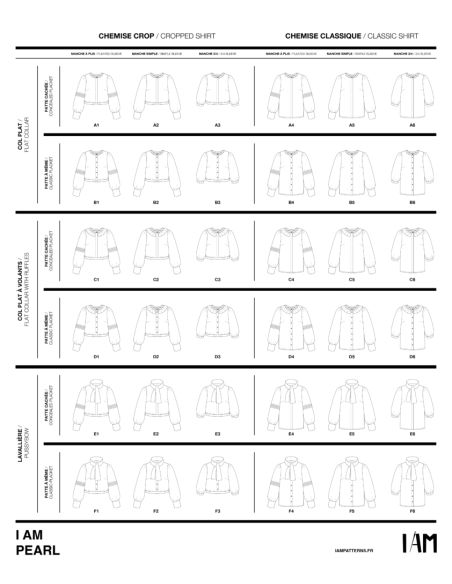 Patron de chemisiers et hauts Pearl - I am patterns