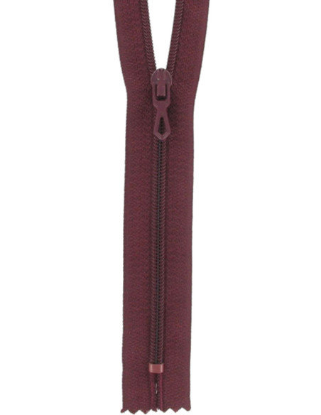 Fermeture éclair nylon - Bordeaux