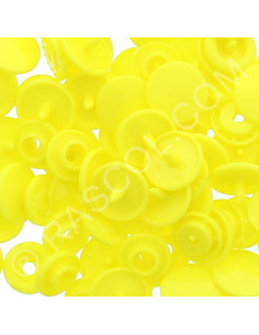 Sachet de 25 pressions résine KAM ronds - Jaune citron