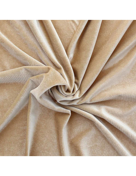 Tissu velours stretch - Beige