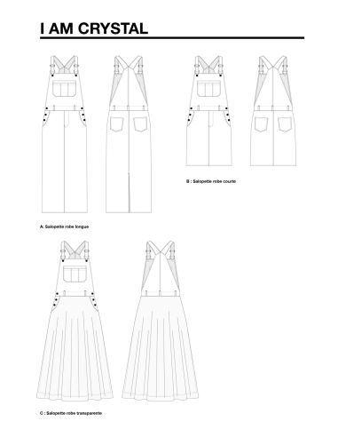 Patron de salopettes jupes et robes Crystal - I am patterns
