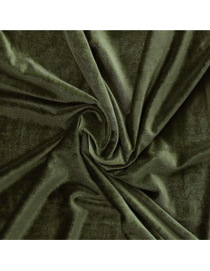 Tissu velours stretch - Kaki
