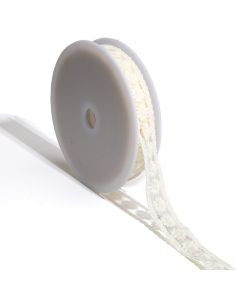 Broderie fleurs sur tulle Nora - Écru