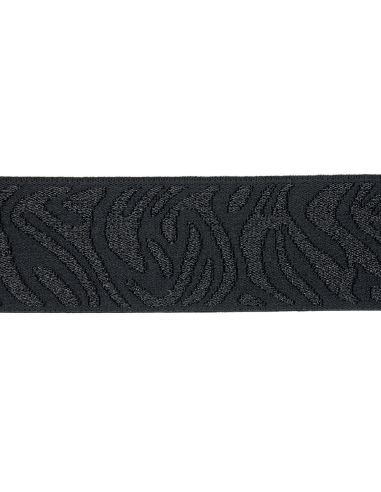 Élastique zèbra - Noir et lurex noir