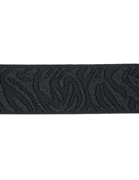 Élastique zèbra - Noir et lurex noir