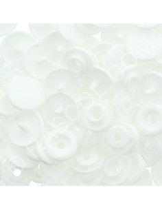 Sachet de 25 pressions résine KAM ronds - Blanc