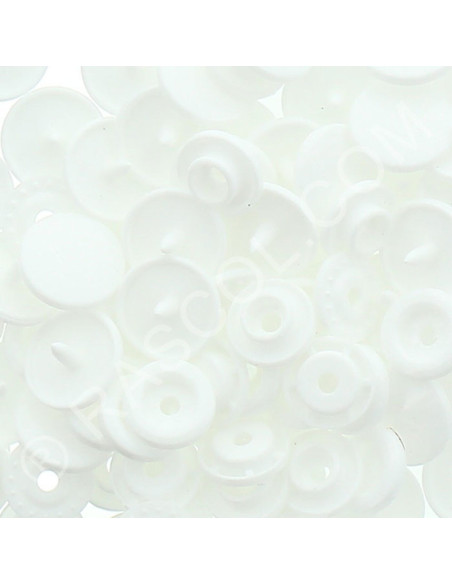 Sachet de 25 pressions résine KAM ronds - Blanc