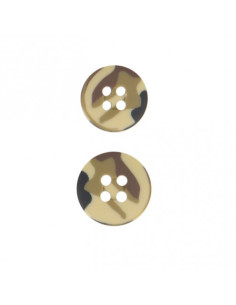 Bouton 4 trous militaire - Beige