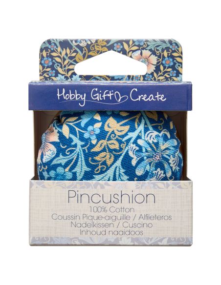 Pelote pour épingles de couture - Collection fleurs bleues