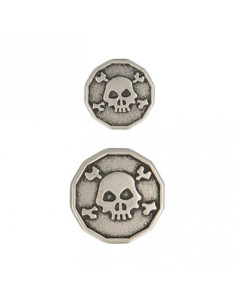 Bouton métal tête de mort - Argent
