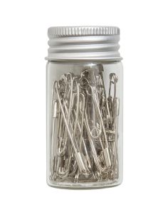 Tube en verre d'assortiment de 50 épingles à nourrice - Collection fleurs bleues 2