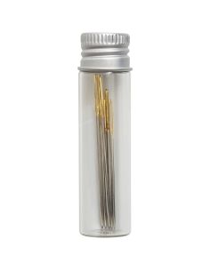 Tube en verre de 6 aiguilles à tapisserie 18-22 - Collection fleurs bleues 2