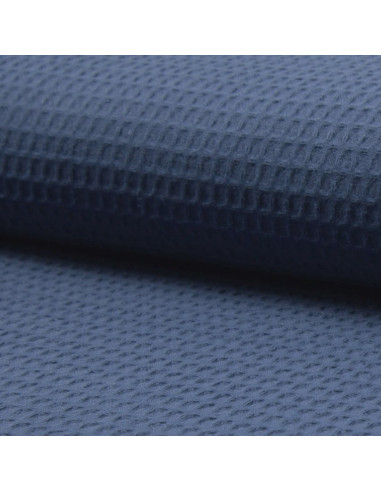 Tissu torchon nid d´abeille - Bleu jeans