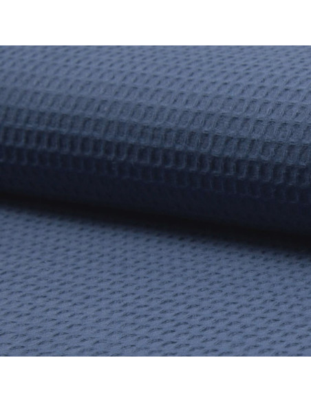 Tissu torchon nid d´abeille - Bleu jeans