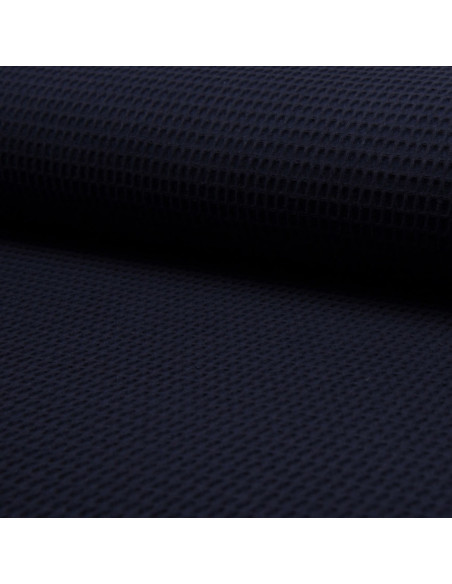 Tissu torchon nid d´abeille - Bleu marine