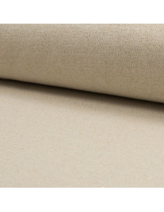 Tissu jersey bord côte lurex - Écru lurex or